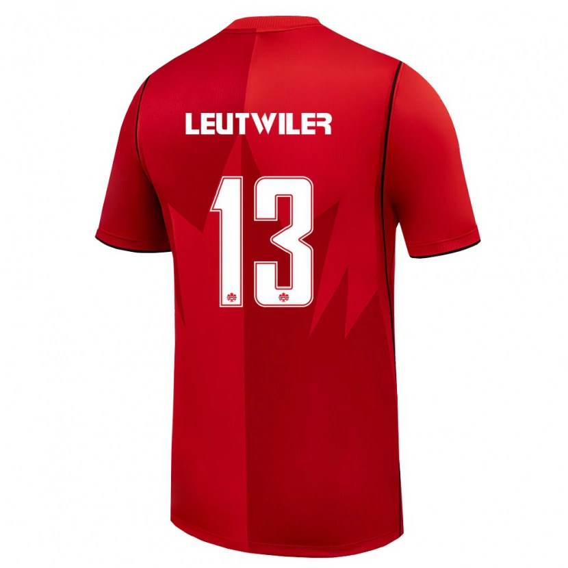 Danxen Mujer Camiseta Canadá Jayson Leutwiler #13 Rojo Blanco 1ª Equipación 26-28 La Camisa México