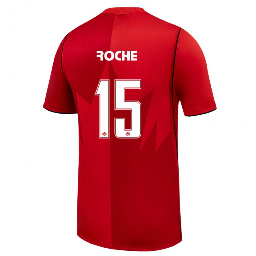 Danxen Mujer Camiseta Canadá Elijah Roche #15 Rojo Blanco 1ª Equipación 26-28 La Camisa México