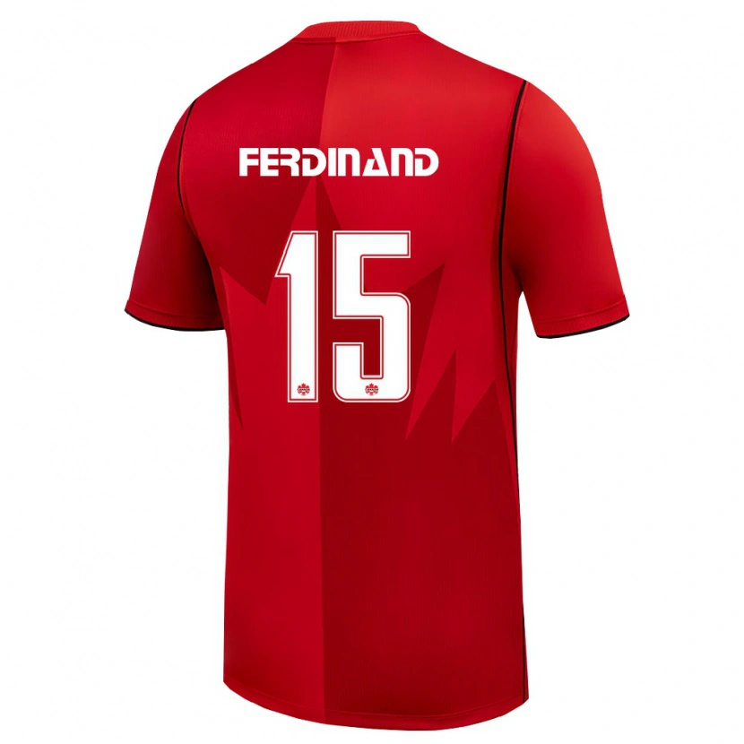Danxen Mujer Camiseta Canadá Keesean Ferdinand #15 Rojo Blanco 1ª Equipación 26-28 La Camisa México