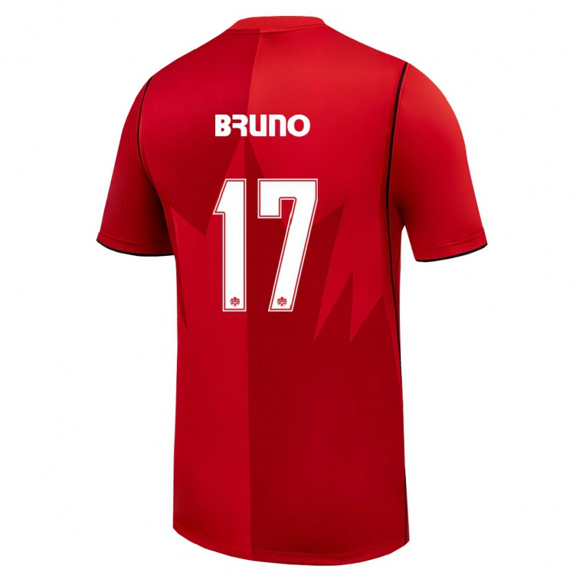 Danxen Mujer Camiseta Canadá Zayne Bruno #17 Rojo Blanco 1ª Equipación 26-28 La Camisa México