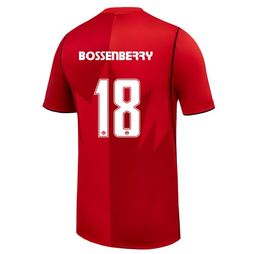 Danxen Mujer Camiseta Canadá Antone Bossenberry #18 Rojo Blanco 1ª Equipación 26-28 La Camisa México