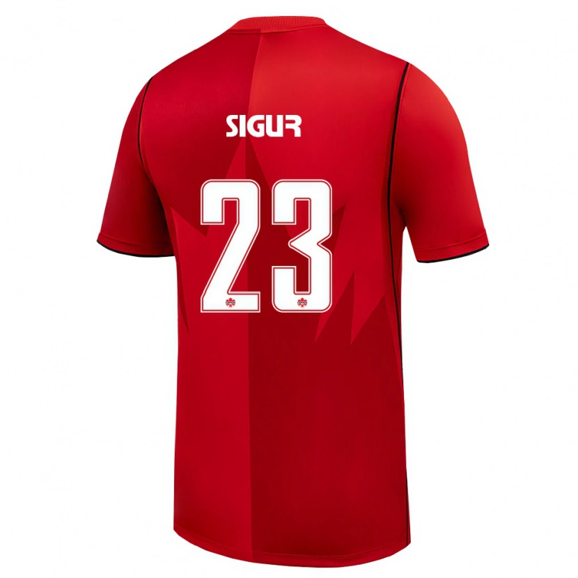Danxen Mujer Camiseta Canadá Niko Sigur #23 Rojo Blanco 1ª Equipación 26-28 La Camisa México