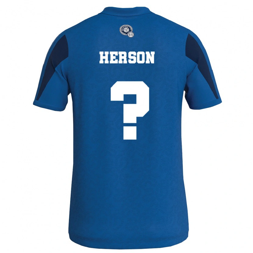 Danxen Mujer Camiseta El Salvador Herson Martinez #0 Azul Marino 1ª Equipación 26-28 La Camisa México