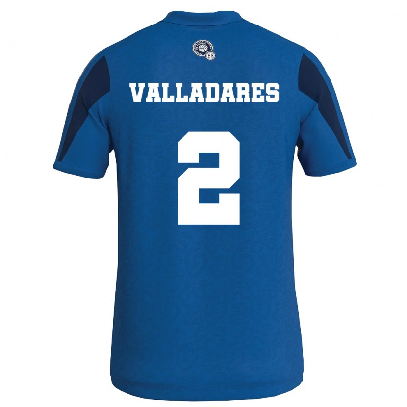 Danxen Mujer Camiseta El Salvador Edenilson Valladares #2 Azul Marino 1ª Equipación 26-28 La Camisa México