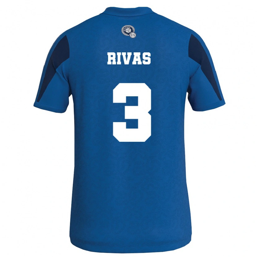 Danxen Mujer Camiseta El Salvador Andrés Rivas #3 Azul Marino 1ª Equipación 26-28 La Camisa México