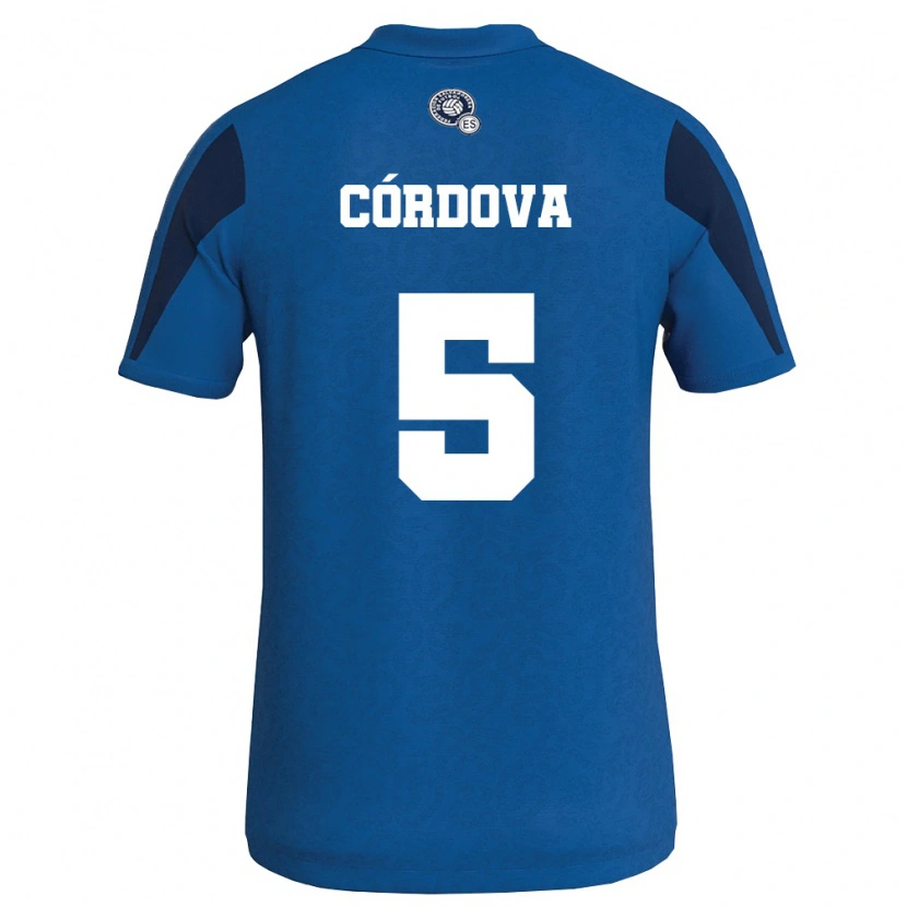 Danxen Mujer Camiseta El Salvador Edwin Córdova #5 Azul Marino 1ª Equipación 26-28 La Camisa México