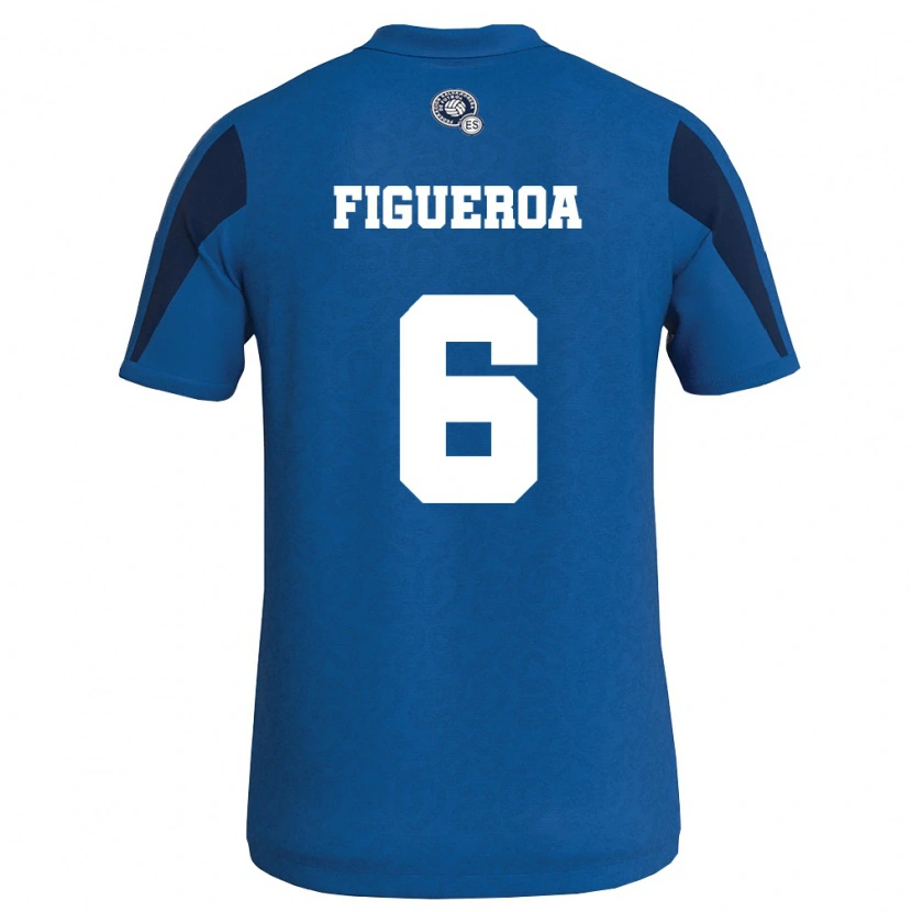 Danxen Mujer Camiseta El Salvador Elder Figueroa #6 Azul Marino 1ª Equipación 26-28 La Camisa México