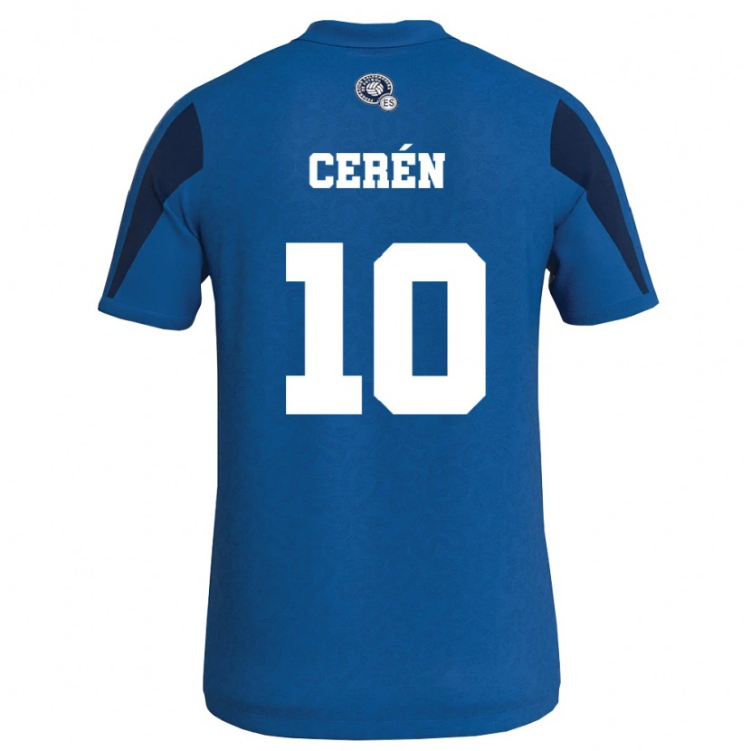 Danxen Mujer Camiseta El Salvador Brenda Cerén #10 Azul Marino 1ª Equipación 26-28 La Camisa México