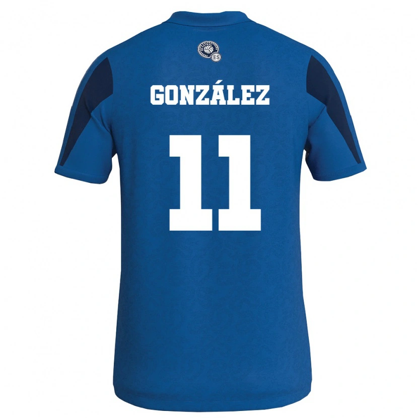 Danxen Mujer Camiseta El Salvador Daniel González #11 Azul Marino 1ª Equipación 26-28 La Camisa México