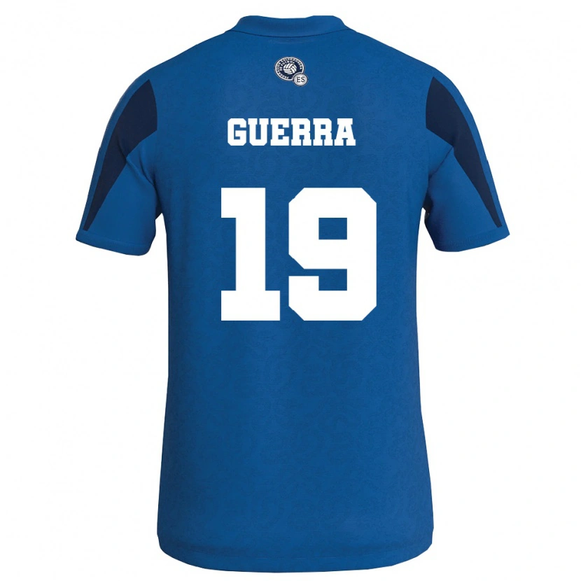 Danxen Mujer Camiseta El Salvador Steven Guerra #19 Azul Marino 1ª Equipación 26-28 La Camisa México