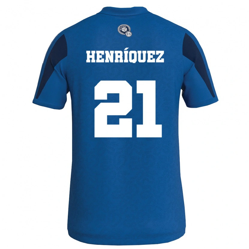 Danxen Mujer Camiseta El Salvador Alejandro Henríquez #21 Azul Marino 1ª Equipación 26-28 La Camisa México