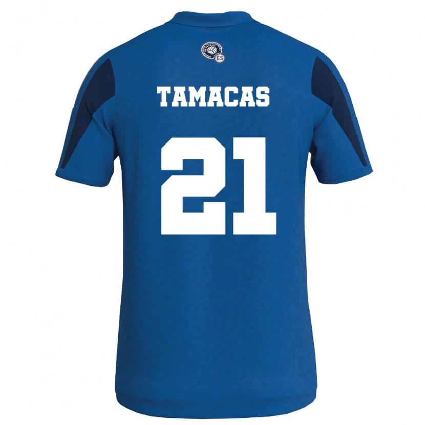 Danxen Mujer Camiseta El Salvador Bryan Tamacas #21 Azul Marino 1ª Equipación 26-28 La Camisa México