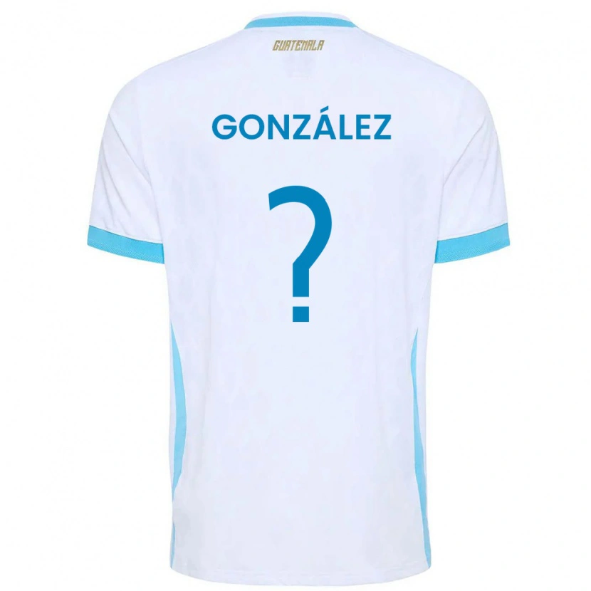 Danxen Mujer Camiseta Guatemala Erick González #0 Blanco Azul Cielo Oro 1ª Equipación 26-28 La Camisa México