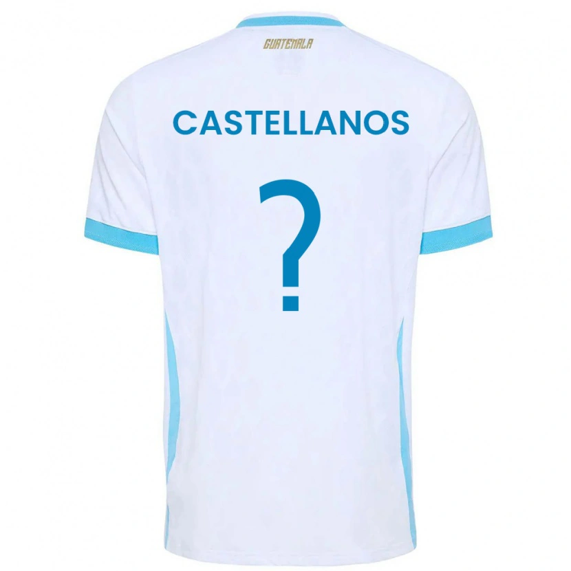 Danxen Mujer Camiseta Guatemala Jezmin Castellanos #0 Blanco Azul Cielo Oro 1ª Equipación 26-28 La Camisa México