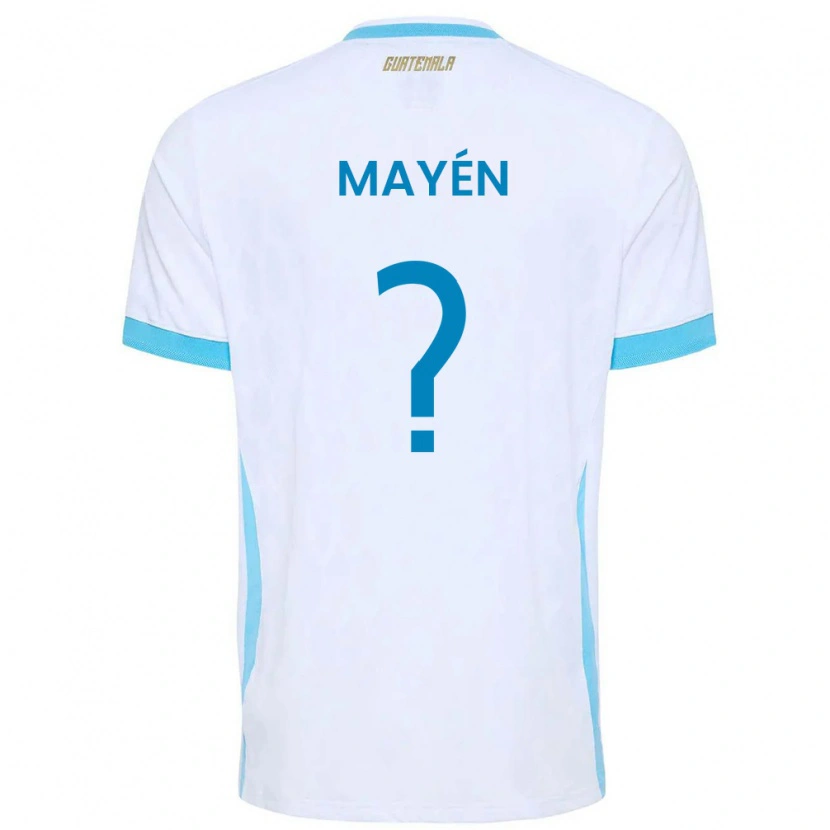 Danxen Mujer Camiseta Guatemala Kellin Mayén #0 Blanco Azul Cielo Oro 1ª Equipación 26-28 La Camisa México