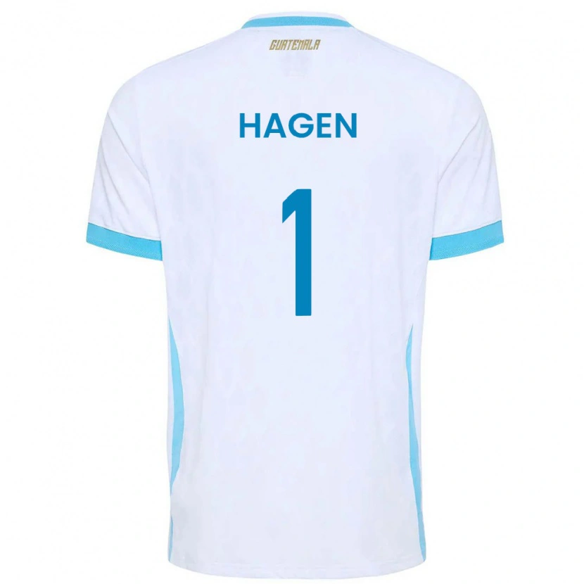 Danxen Mujer Camiseta Guatemala Nicholas Hagen #1 Blanco Azul Cielo Oro 1ª Equipación 26-28 La Camisa México