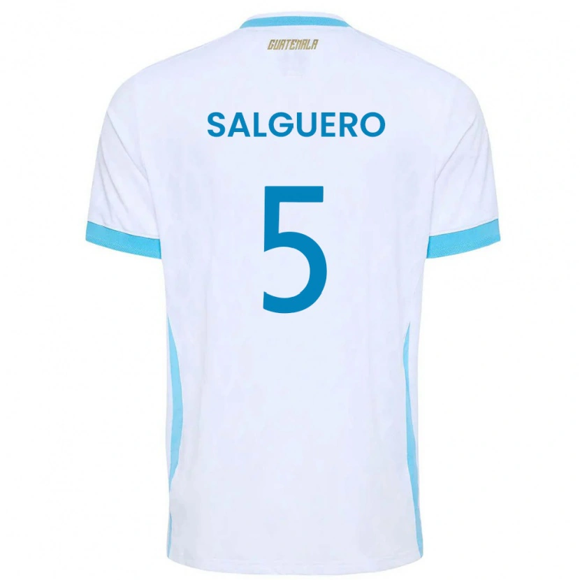 Danxen Mujer Camiseta Guatemala Osman Salguero #5 Blanco Azul Cielo Oro 1ª Equipación 26-28 La Camisa México