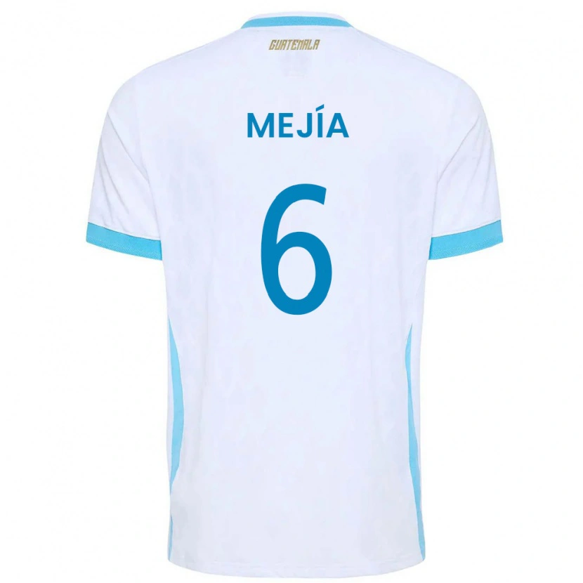 Danxen Mujer Camiseta Guatemala Deyvid Mejía #6 Blanco Azul Cielo Oro 1ª Equipación 26-28 La Camisa México