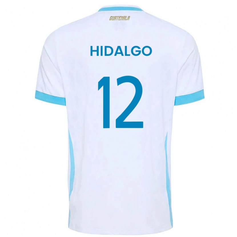 Danxen Mujer Camiseta Guatemala Angie Hidalgo #12 Blanco Azul Cielo Oro 1ª Equipación 26-28 La Camisa México