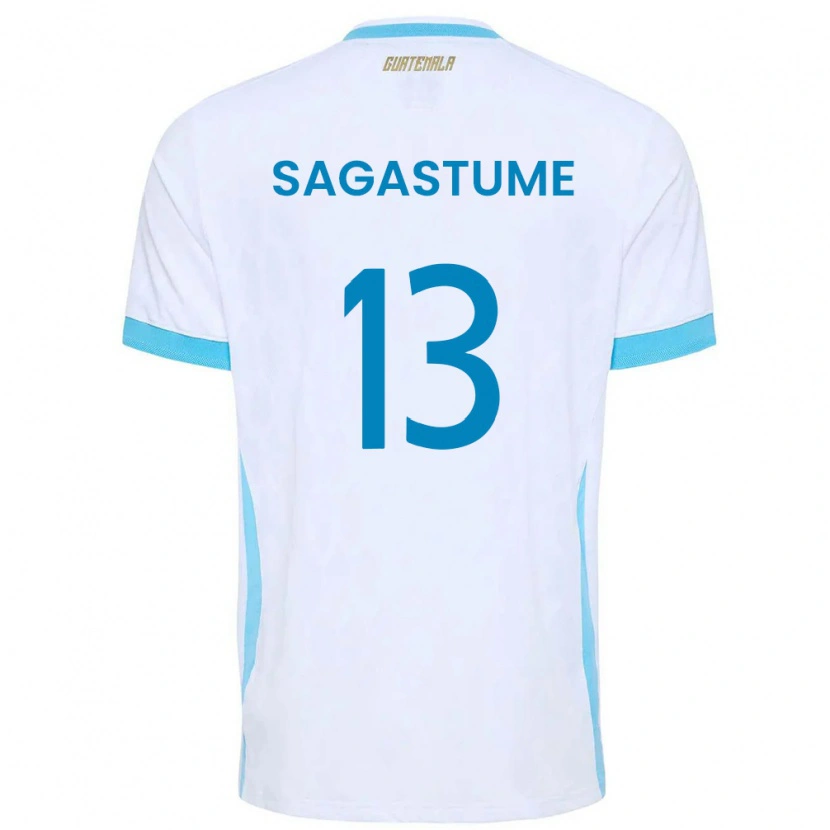 Danxen Mujer Camiseta Guatemala Selvin Sagastume #13 Blanco Azul Cielo Oro 1ª Equipación 26-28 La Camisa México