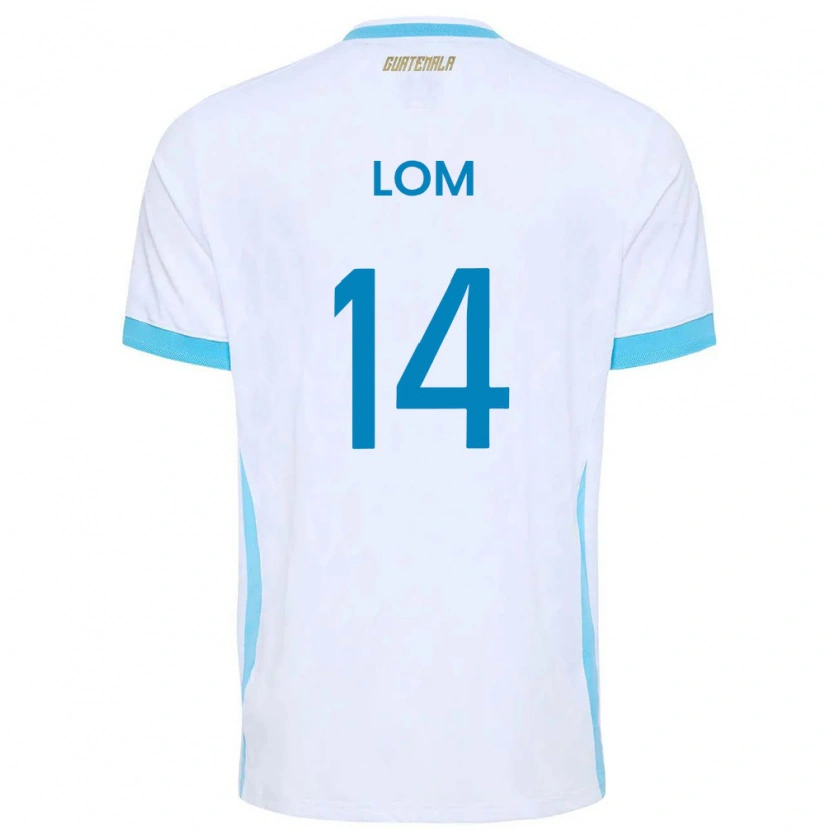 Danxen Mujer Camiseta Guatemala Darwin Lom #14 Blanco Azul Cielo Oro 1ª Equipación 26-28 La Camisa México