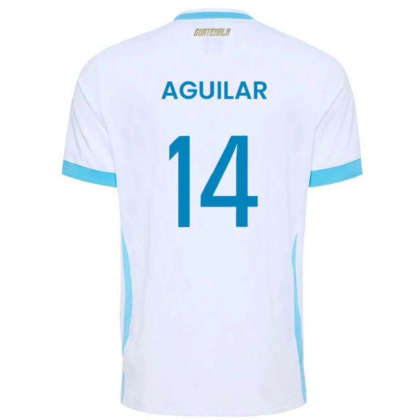 Danxen Mujer Camiseta Guatemala Yordi Aguilar #14 Blanco Azul Cielo Oro 1ª Equipación 26-28 La Camisa México