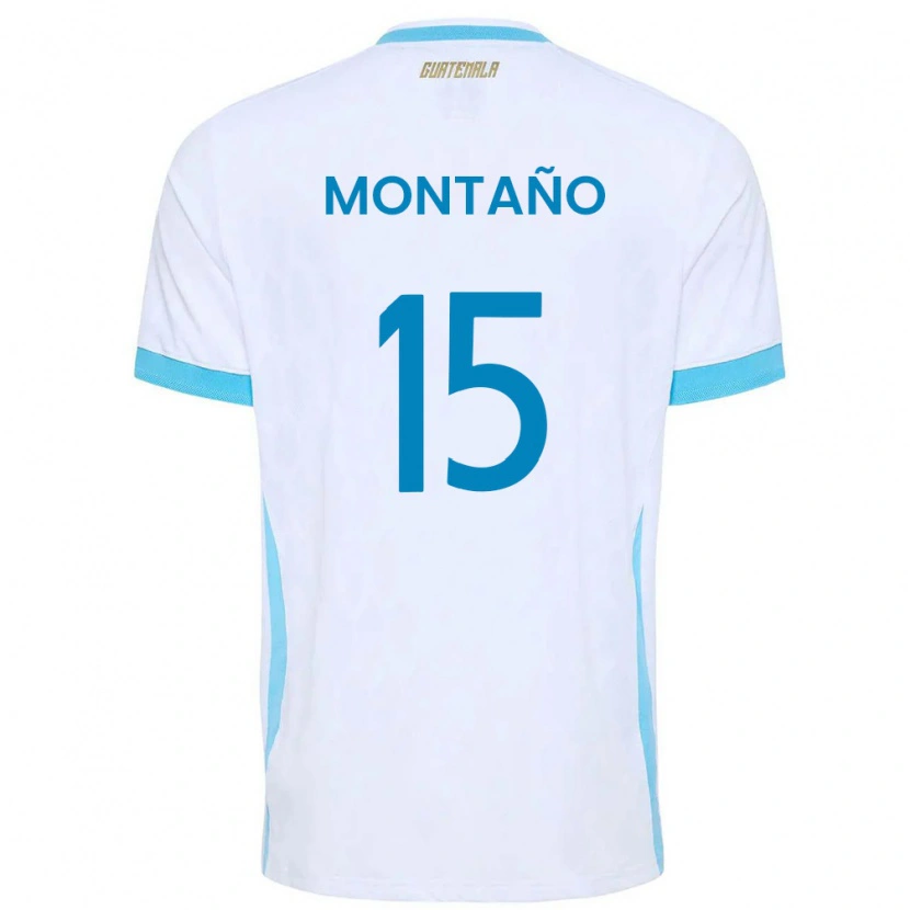 Danxen Mujer Camiseta Guatemala Figo Montaño #15 Blanco Azul Cielo Oro 1ª Equipación 26-28 La Camisa México