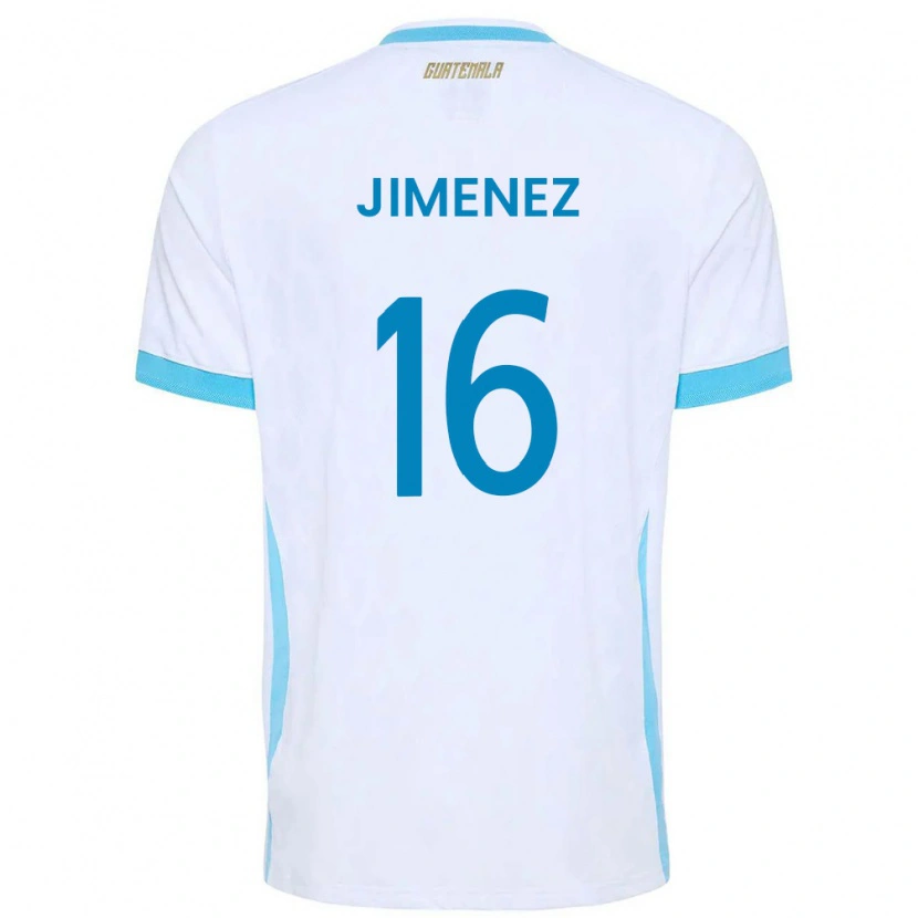 Danxen Mujer Camiseta Guatemala Joshua Jimenez #16 Blanco Azul Cielo Oro 1ª Equipación 26-28 La Camisa México
