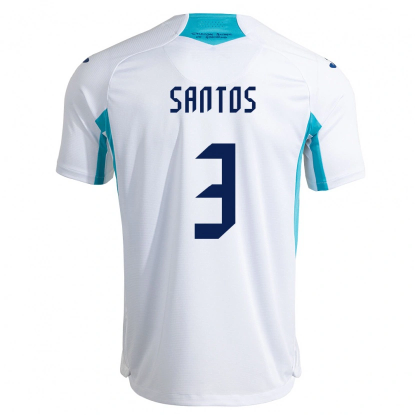 Danxen Mujer Camiseta Honduras Marcelo Santos #3 Blanco Azul Azul Cielo 1ª Equipación 26-28 La Camisa México