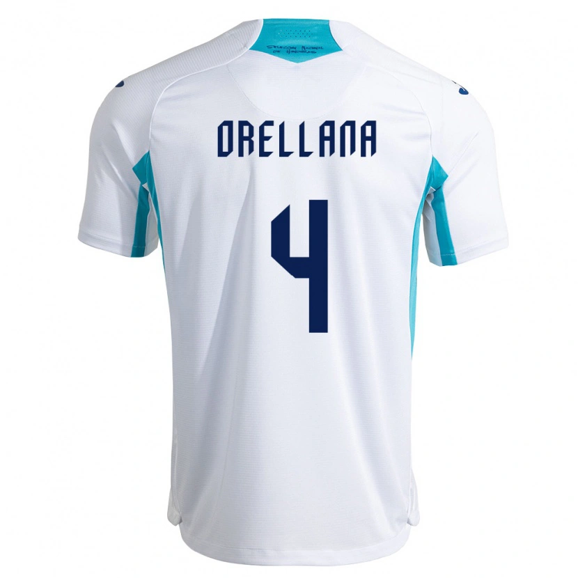 Danxen Mujer Camiseta Honduras André Orellana #4 Blanco Azul Azul Cielo 1ª Equipación 26-28 La Camisa México