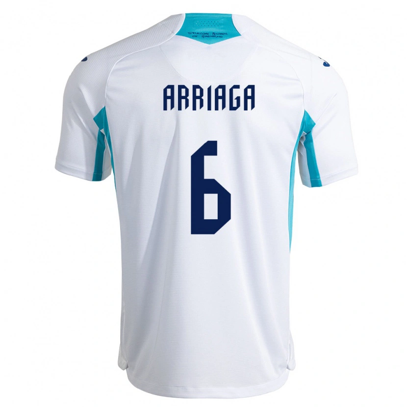 Danxen Mujer Camiseta Honduras Javier Arriaga #6 Blanco Azul Azul Cielo 1ª Equipación 26-28 La Camisa México
