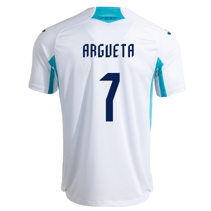 Danxen Mujer Camiseta Honduras Jonathan Argueta #7 Blanco Azul Azul Cielo 1ª Equipación 26-28 La Camisa México