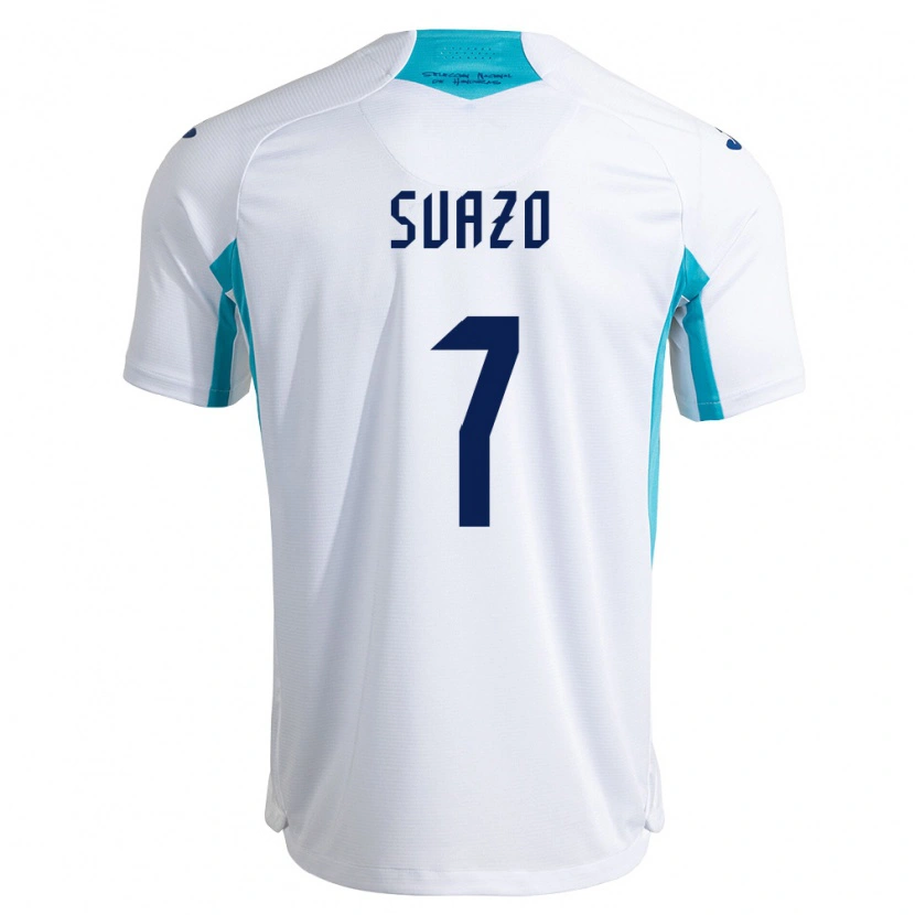 Danxen Mujer Camiseta Honduras Luis Suazo #7 Blanco Azul Azul Cielo 1ª Equipación 26-28 La Camisa México