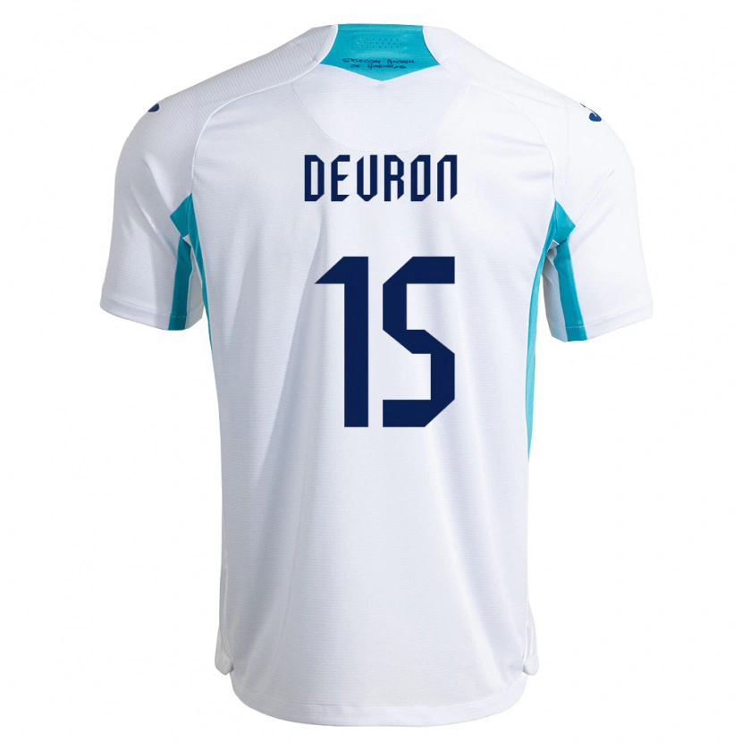 Danxen Mujer Camiseta Honduras Devron García #15 Blanco Azul Azul Cielo 1ª Equipación 26-28 La Camisa México