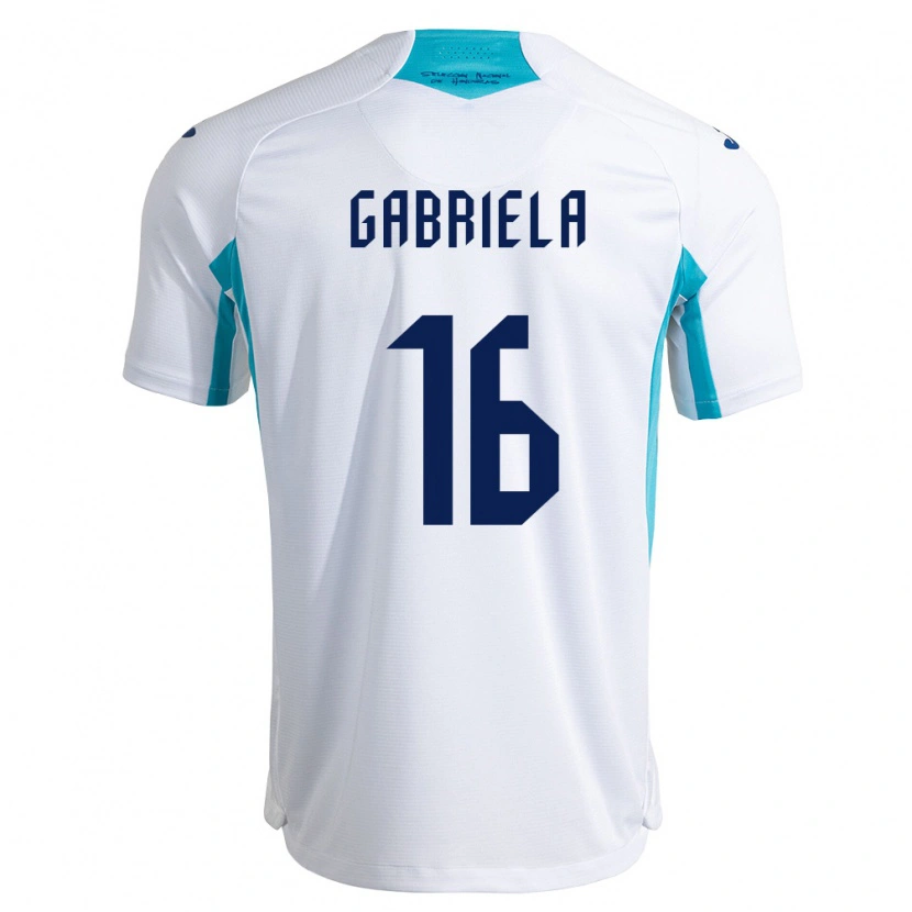 Danxen Mujer Camiseta Honduras Gabriela García #16 Blanco Azul Azul Cielo 1ª Equipación 26-28 La Camisa México