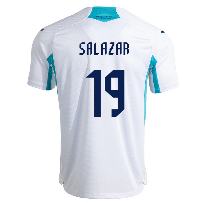 Danxen Mujer Camiseta Honduras Víctor Salazar #19 Blanco Azul Azul Cielo 1ª Equipación 26-28 La Camisa México