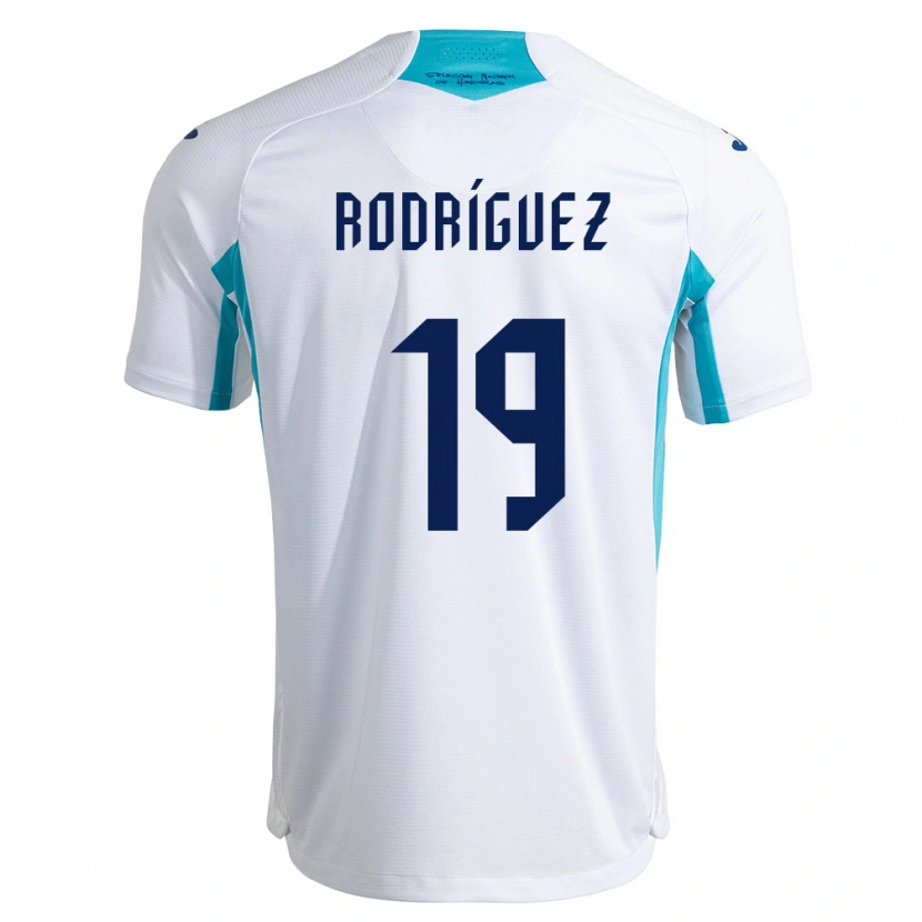 Danxen Mujer Camiseta Honduras Jeremy Rodríguez #19 Blanco Azul Azul Cielo 1ª Equipación 26-28 La Camisa México