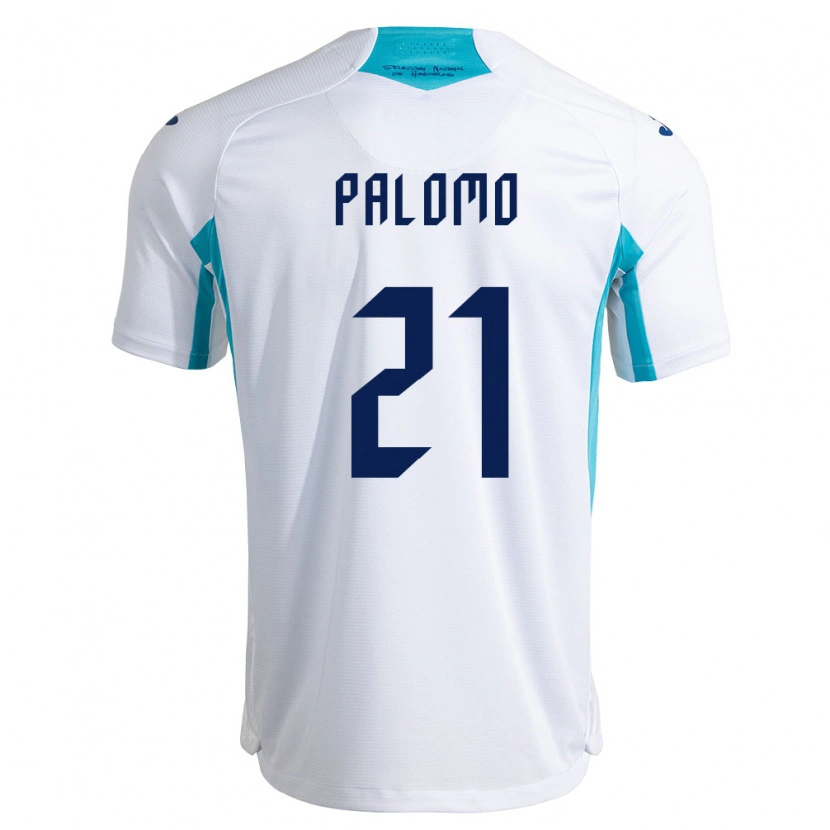 Danxen Mujer Camiseta Honduras Nelson Palomo #21 Blanco Azul Azul Cielo 1ª Equipación 26-28 La Camisa México