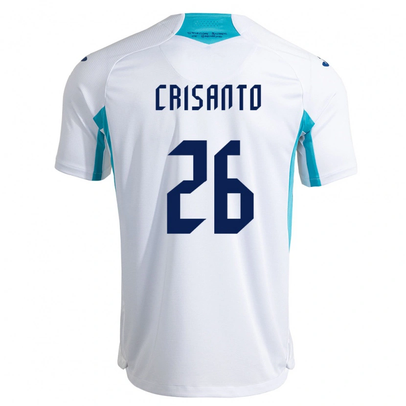 Danxen Mujer Camiseta Honduras Luis Crisanto #26 Blanco Azul Azul Cielo 1ª Equipación 26-28 La Camisa México