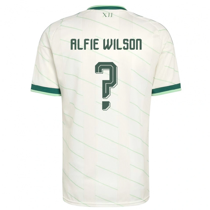 Danxen Mujer Camiseta Irlanda Del Norte Alfie Wilson #0 Blanco Verde 2ª Equipación 26-28 La Camisa México