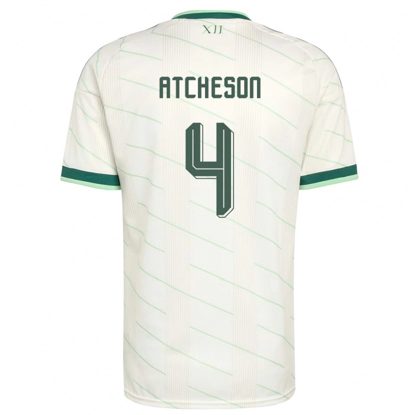 Danxen Mujer Camiseta Irlanda Del Norte Tom Atcheson #4 Blanco Verde 2ª Equipación 26-28 La Camisa México