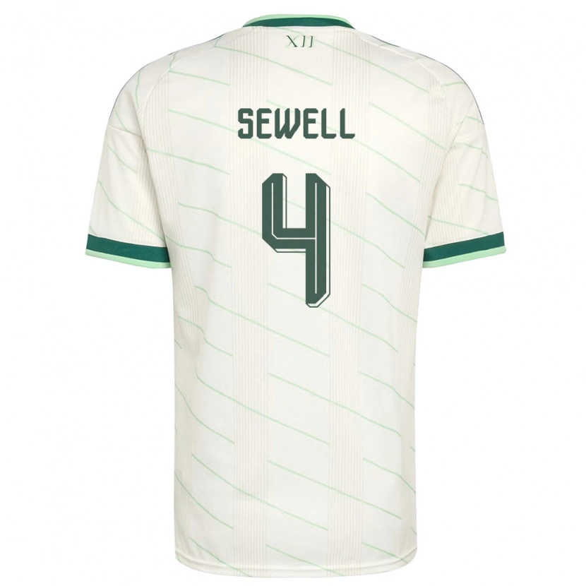 Danxen Mujer Camiseta Irlanda Del Norte Broghan Sewell #4 Blanco Verde 2ª Equipación 26-28 La Camisa México