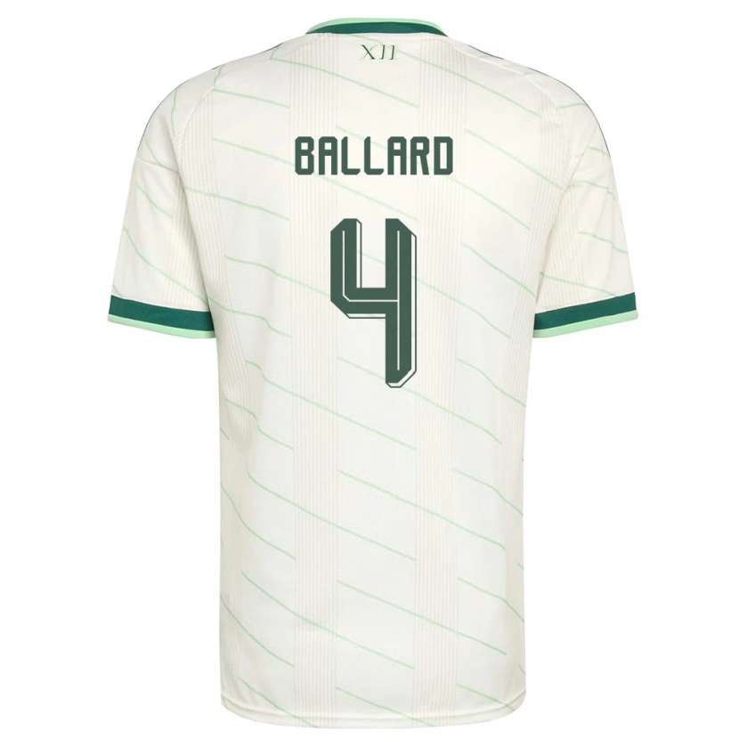 Danxen Mujer Camiseta Irlanda Del Norte Daniel Ballard #4 Blanco Verde 2ª Equipación 26-28 La Camisa México