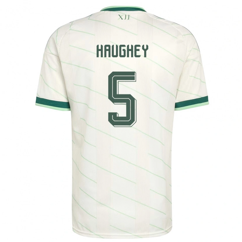 Danxen Mujer Camiseta Irlanda Del Norte Conor Haughey #5 Blanco Verde 2ª Equipación 26-28 La Camisa México