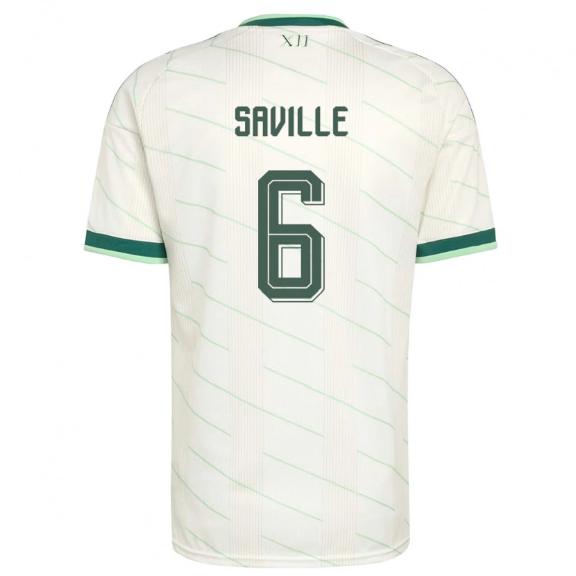 Danxen Mujer Camiseta Irlanda Del Norte George Saville #6 Blanco Verde 2ª Equipación 26-28 La Camisa México