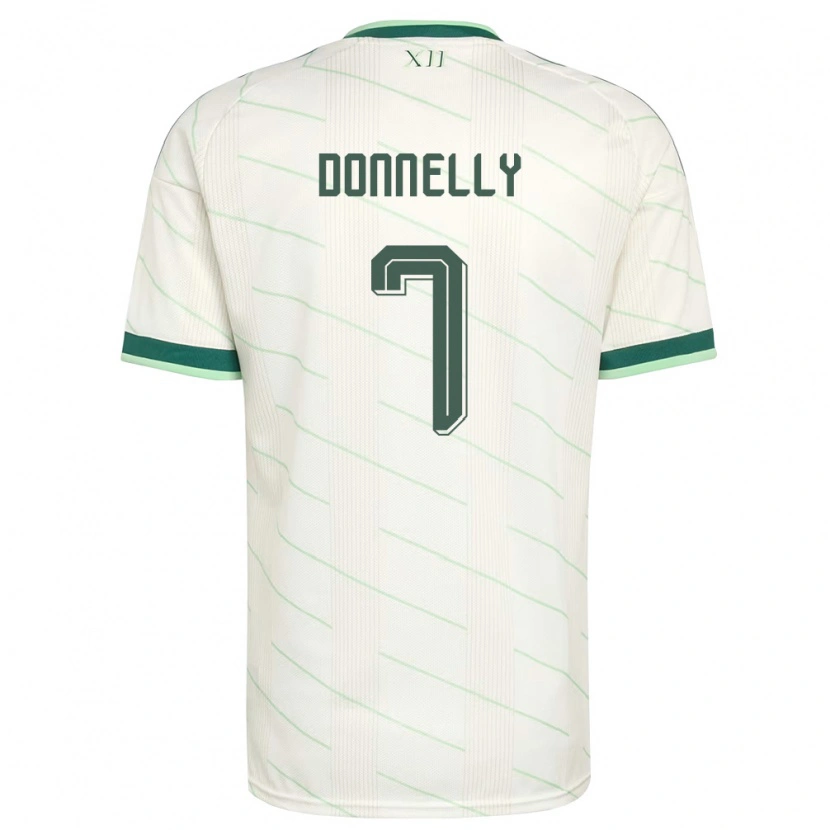 Danxen Mujer Camiseta Irlanda Del Norte Caolan Donnelly #7 Blanco Verde 2ª Equipación 26-28 La Camisa México