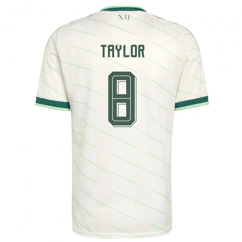 Danxen Mujer Camiseta Irlanda Del Norte Dale Taylor #8 Blanco Verde 2ª Equipación 26-28 La Camisa México