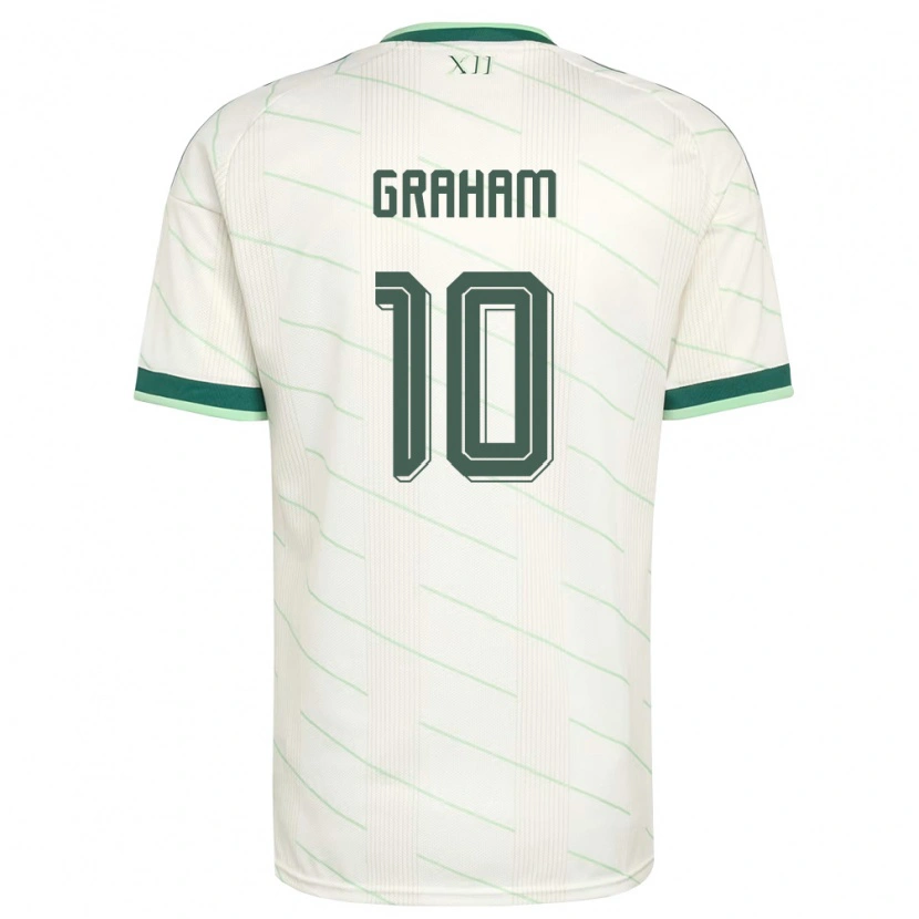 Danxen Mujer Camiseta Irlanda Del Norte Braiden Graham #10 Blanco Verde 2ª Equipación 26-28 La Camisa México
