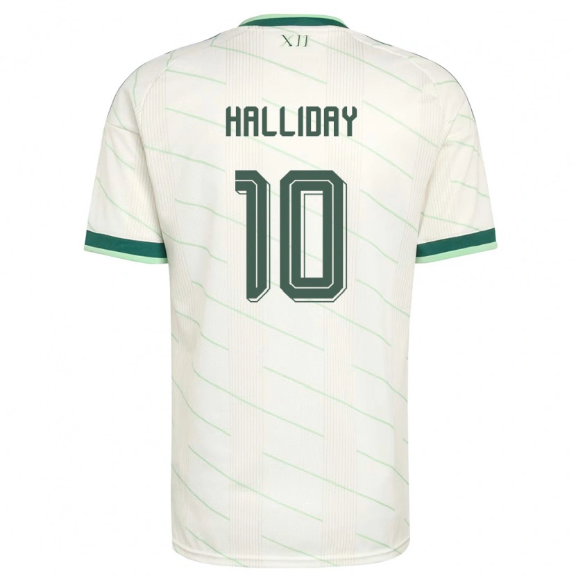 Danxen Mujer Camiseta Irlanda Del Norte Keri Halliday #10 Blanco Verde 2ª Equipación 26-28 La Camisa México