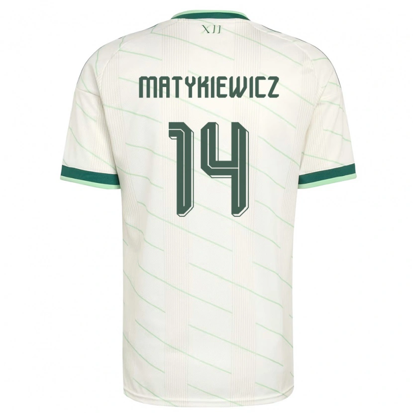 Danxen Mujer Camiseta Irlanda Del Norte Luke Matykiewicz #14 Blanco Verde 2ª Equipación 26-28 La Camisa México